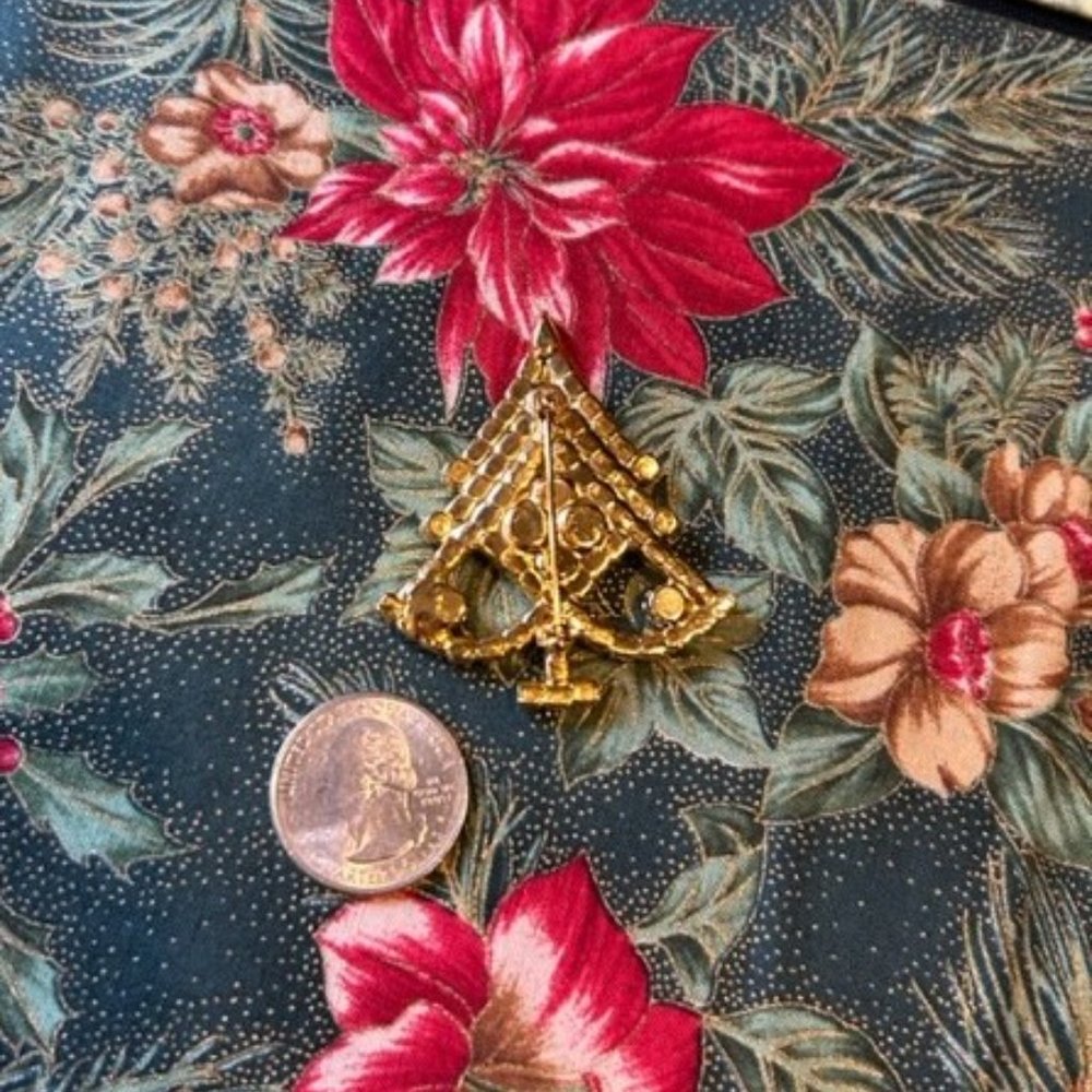 SALE 💚💚AB Rhinestone Christmas Tree VTG BROOCH - Picture 6 of 6